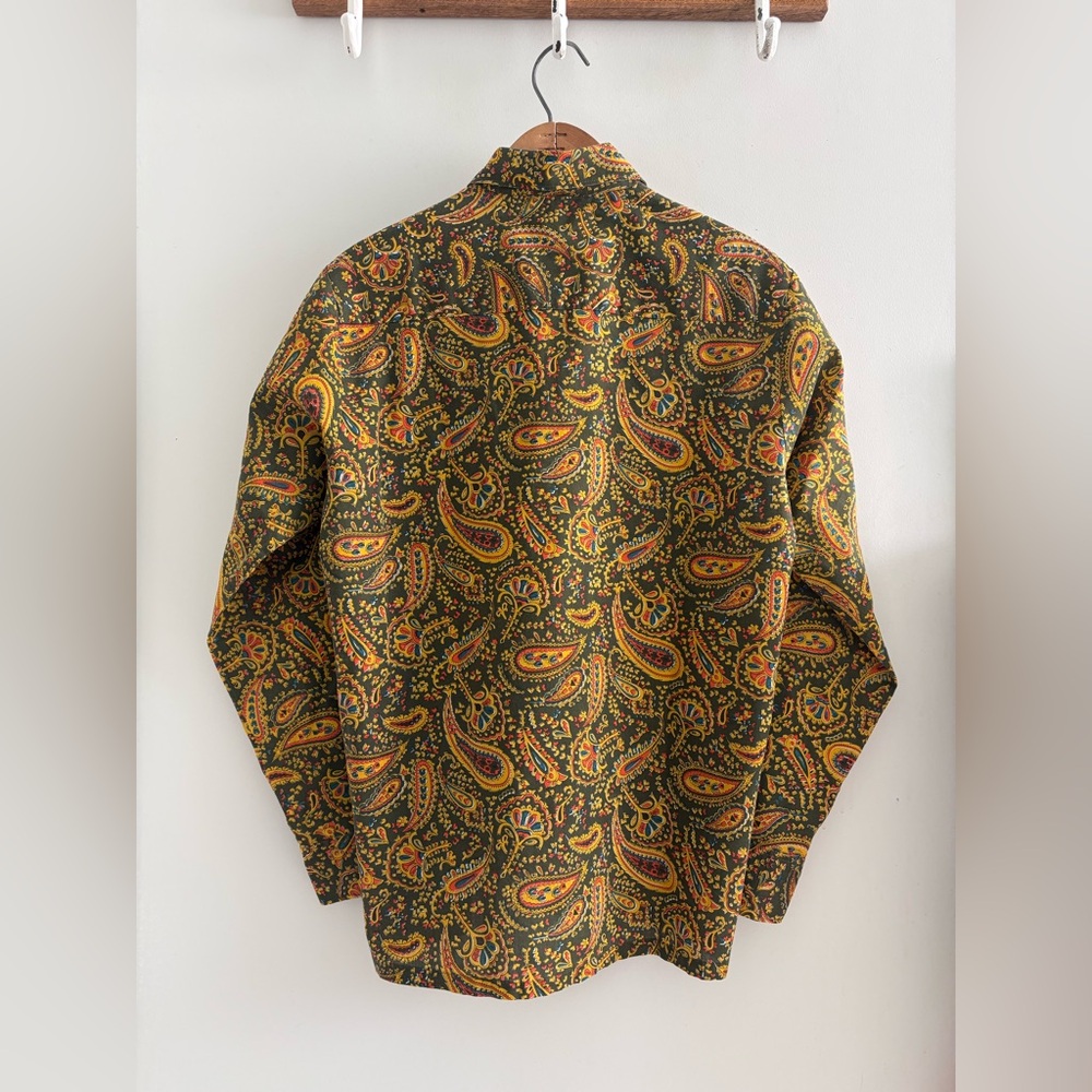 VINTAGE Simpsons Men’s US Small Paisley Patterned Button Down Shirt Unique EUC - Picture 3 of 5